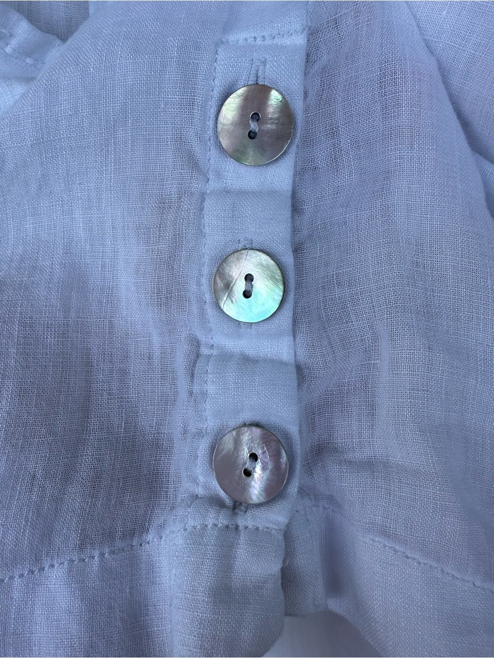 Sigrid Olsen 100% Linen White Tunic Top Medium Coastal Beach Resort Eurosummer - Picture 7 of 8